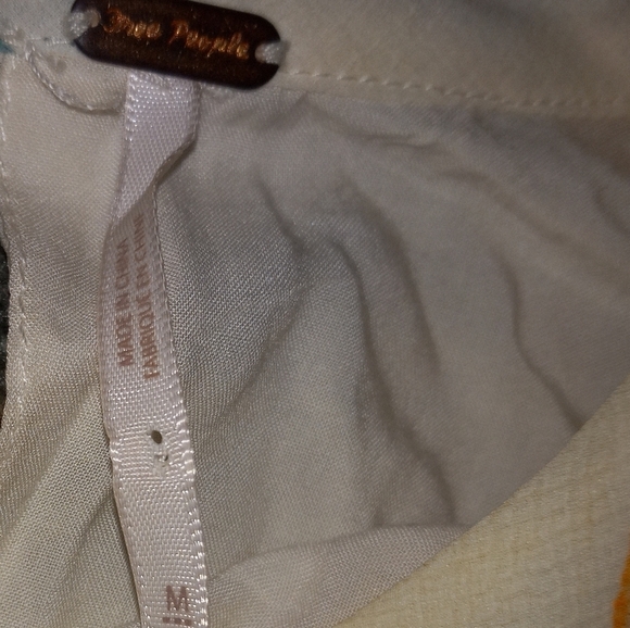 Free People "Samatha" Rose Print Long Sleeve Lace Up Mini Dress Size M - Picture 9 of 9